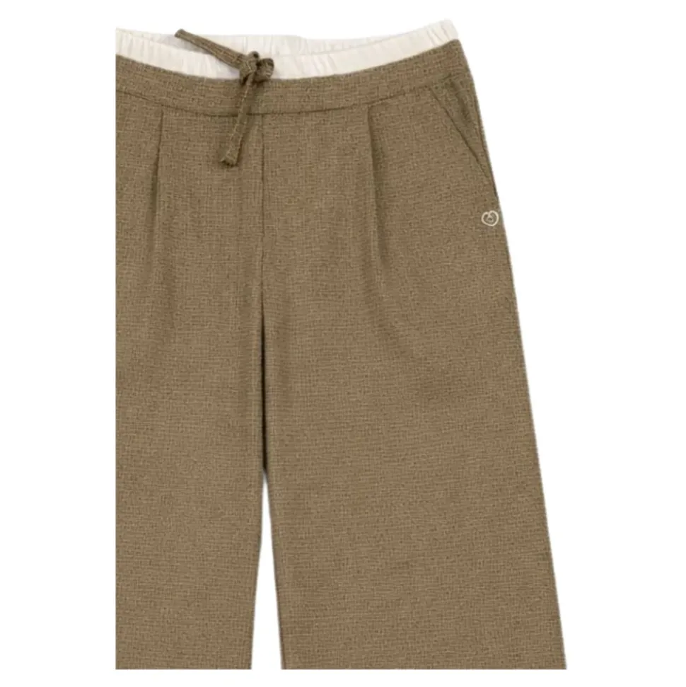 Pantalon Évasé à Micro-Carreaux