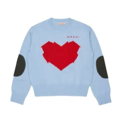 Pull avec écussons en tricot cœur