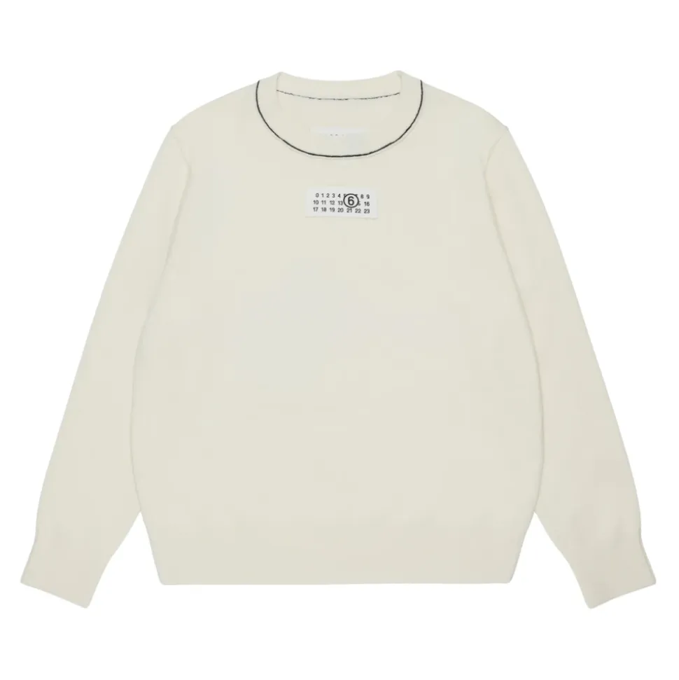 Pull col rond avec logo sur le devant