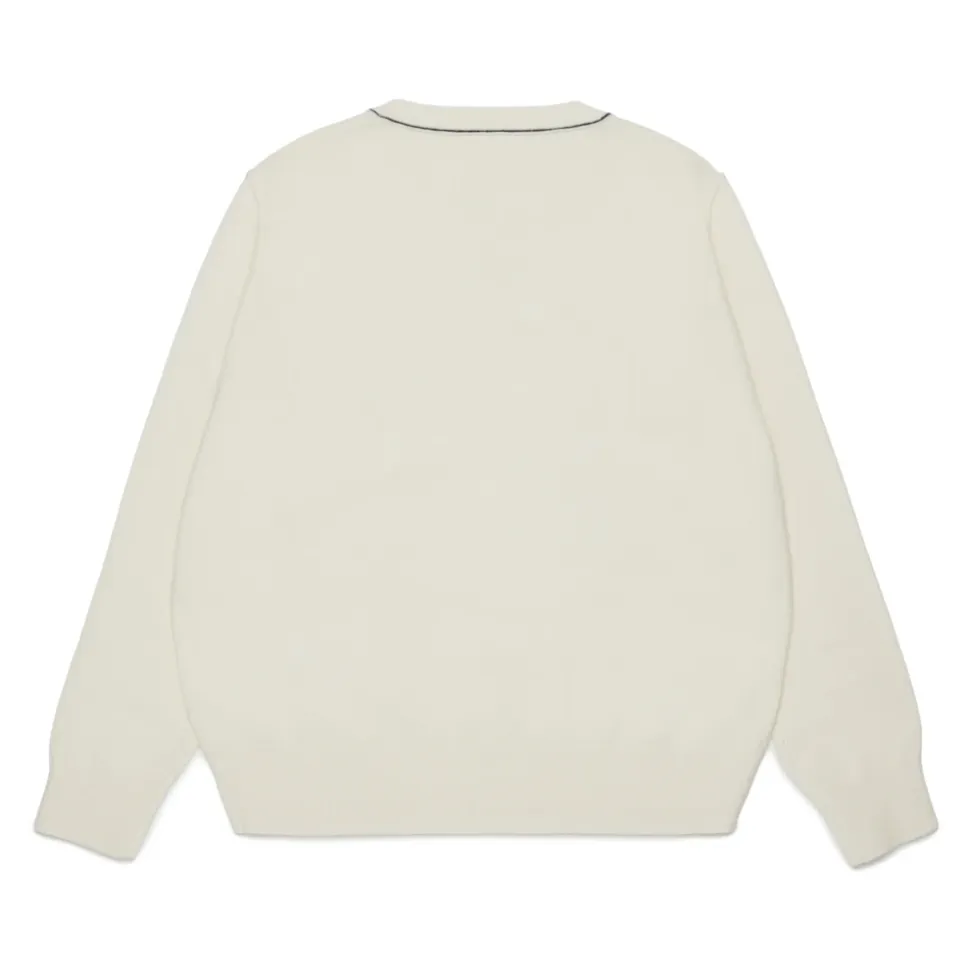 Pull col rond avec logo sur le devant
