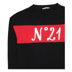 Pull en coton noir avec logo N 21