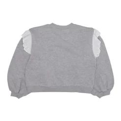 Pull gris clair avec volants