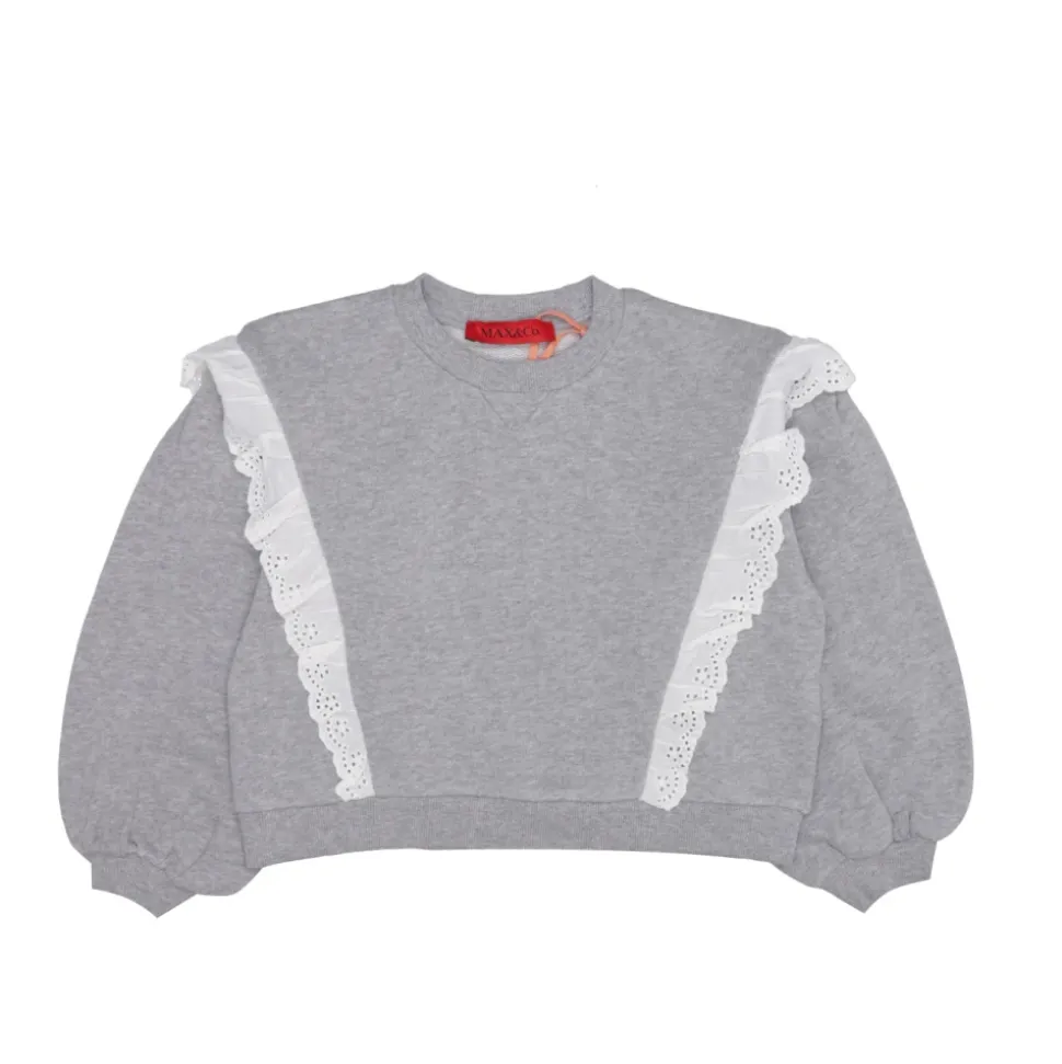 Pull gris clair avec volants