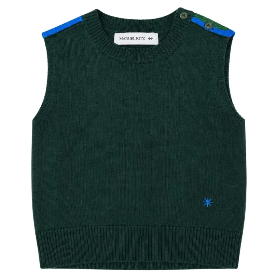 Pull sans manches à col rond