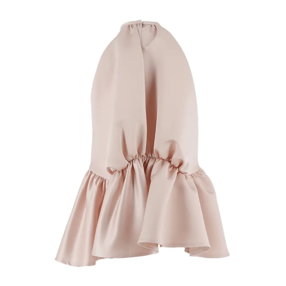 Robe à Volants et Liens au Col