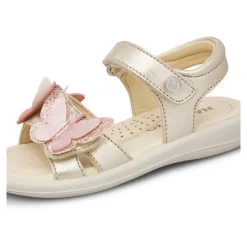 Sandales en cuir avec papillons appliqués