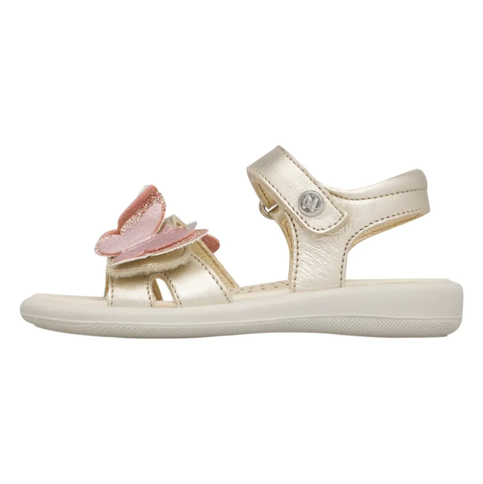 Sandales en cuir avec papillons appliqués