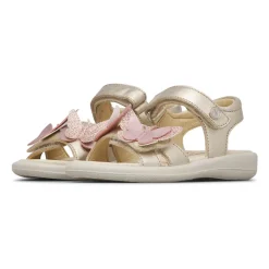 Sandales en cuir avec papillons appliqués