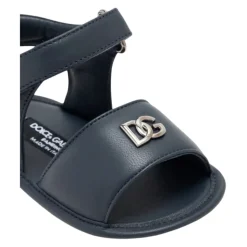 Sandales en cuir d'agneau Nappa avec logo métallique 3D