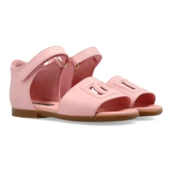 Sandales en cuir de veau avec logo DG ajouré
