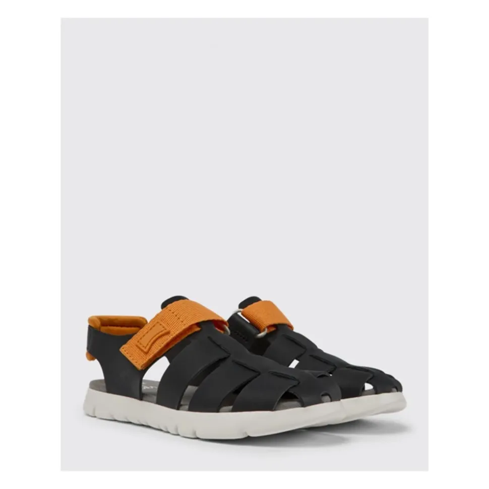 Sandales Enfants en Cuir Noires Élégantes