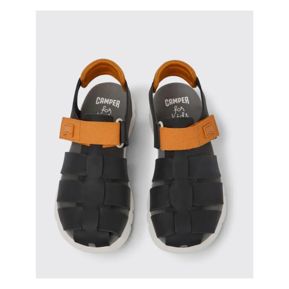 Sandales Enfants en Cuir Noires Élégantes