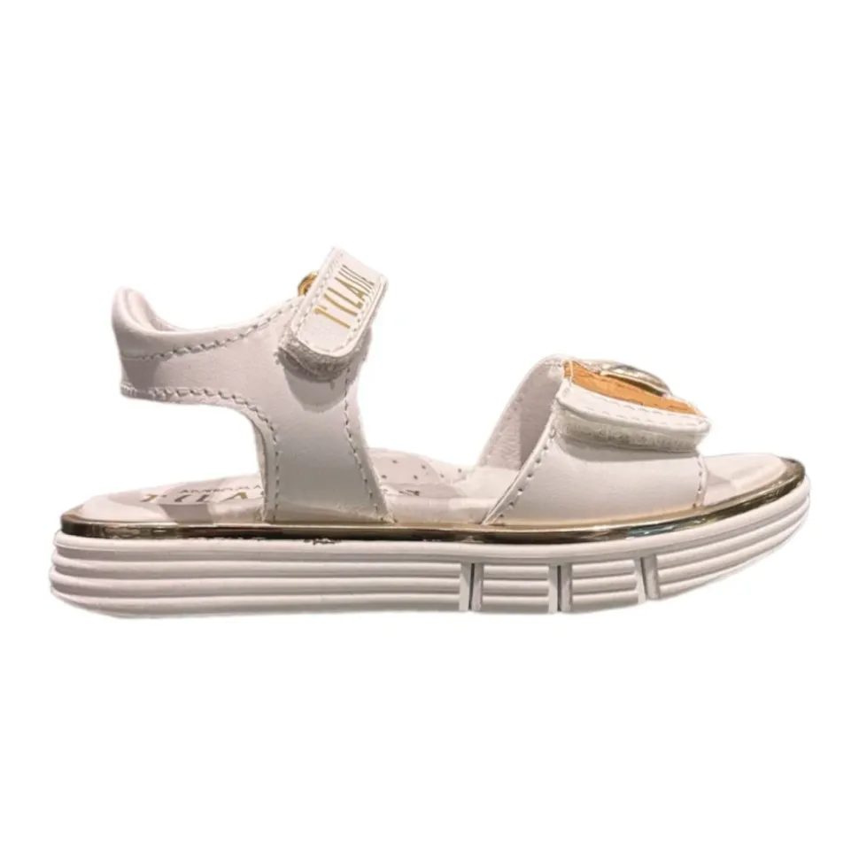 Sandales plates blanches pour enfants