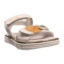 Sandales plates blanches pour enfants