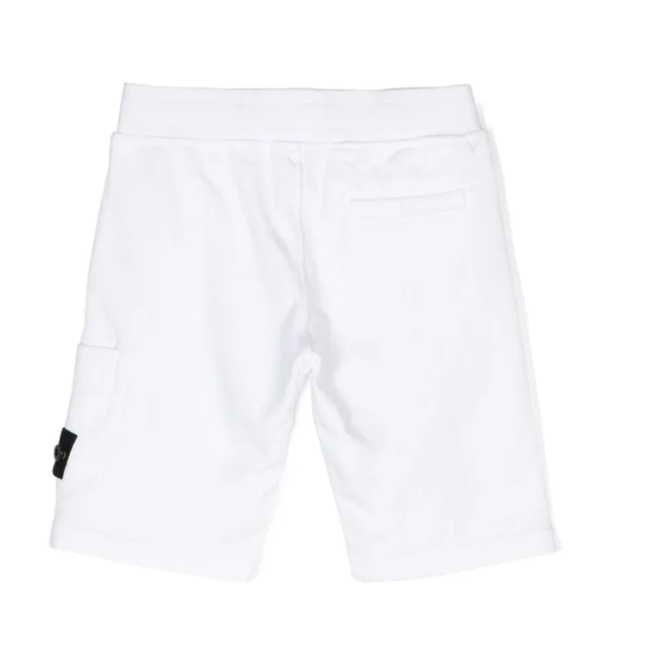 Short Blanc en Jersey avec Badge Signature