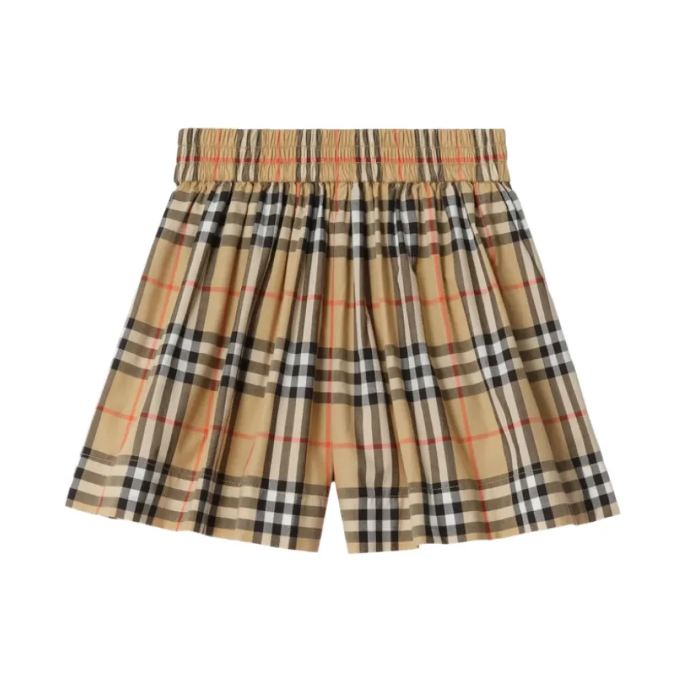 Short en coton à motif à carreaux