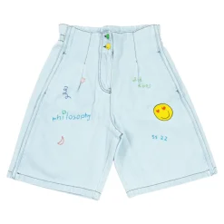 Short en denim Xhuni avec broderie à la main