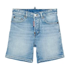 Shorts en jean Dsquared2 avec patch en similicuir