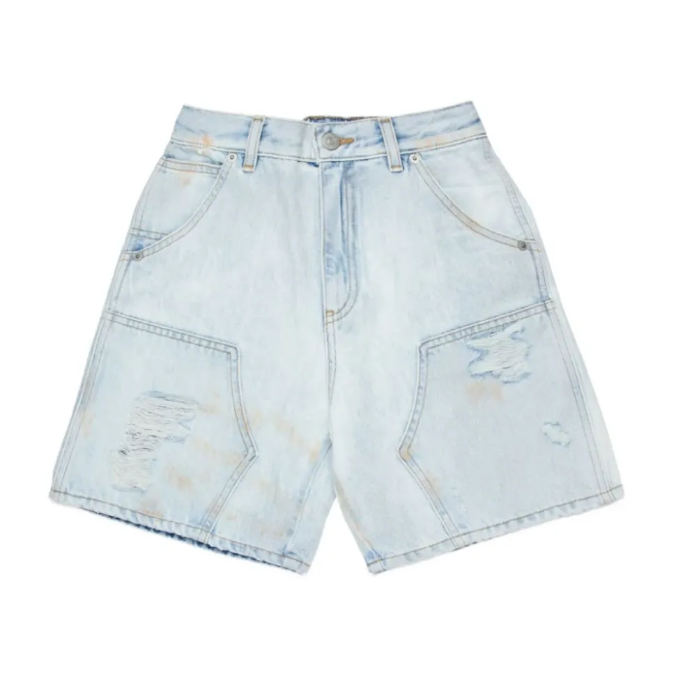 Shorts en jean à passants