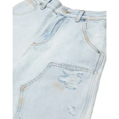 Shorts en jean à passants