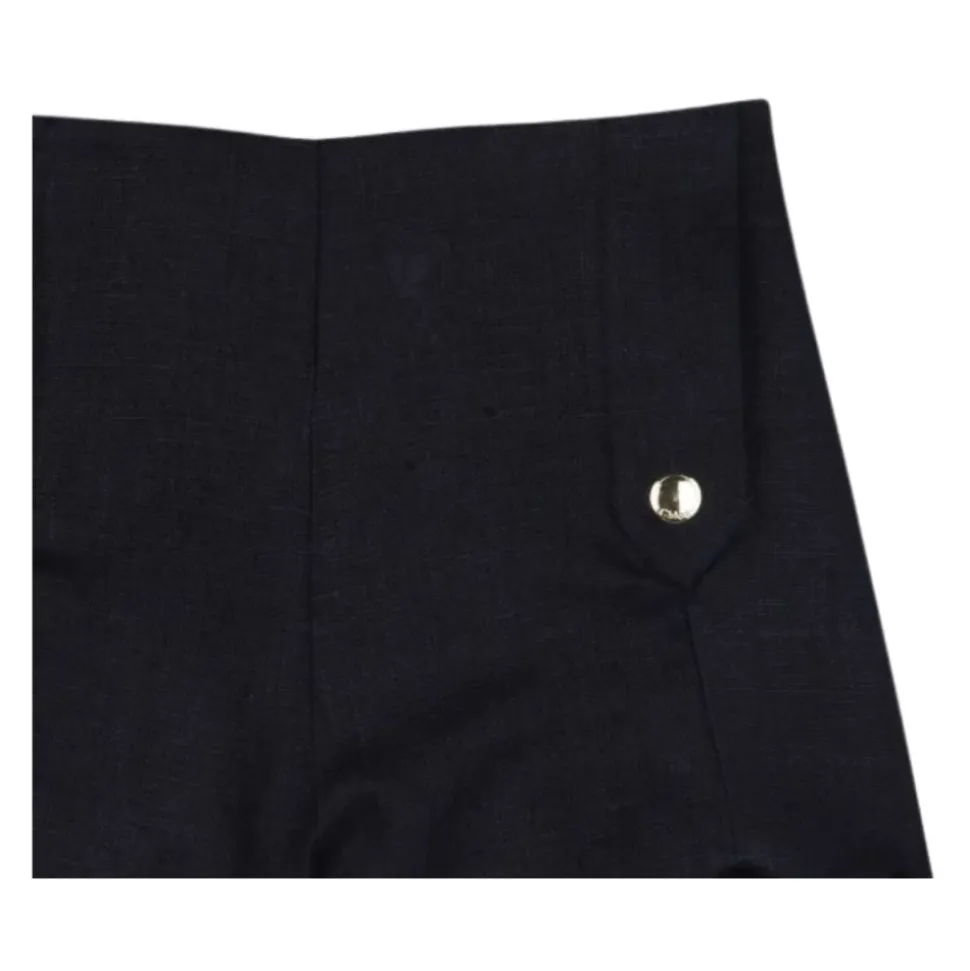 Shorts en lin à bords festonnés