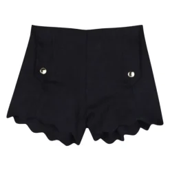 Shorts en lin à bords festonnés