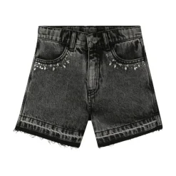 Shorts noirs avec détails de perles