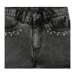 Shorts noirs avec détails de perles