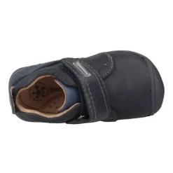 Sneakers Velcro en Cuir Bleu