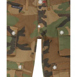 Strass Denim Cargo Trousers