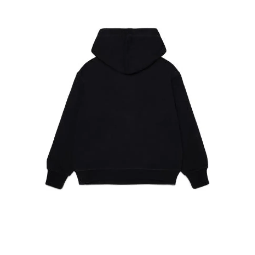 Sweat à capuche avec logo et poignets côtelés