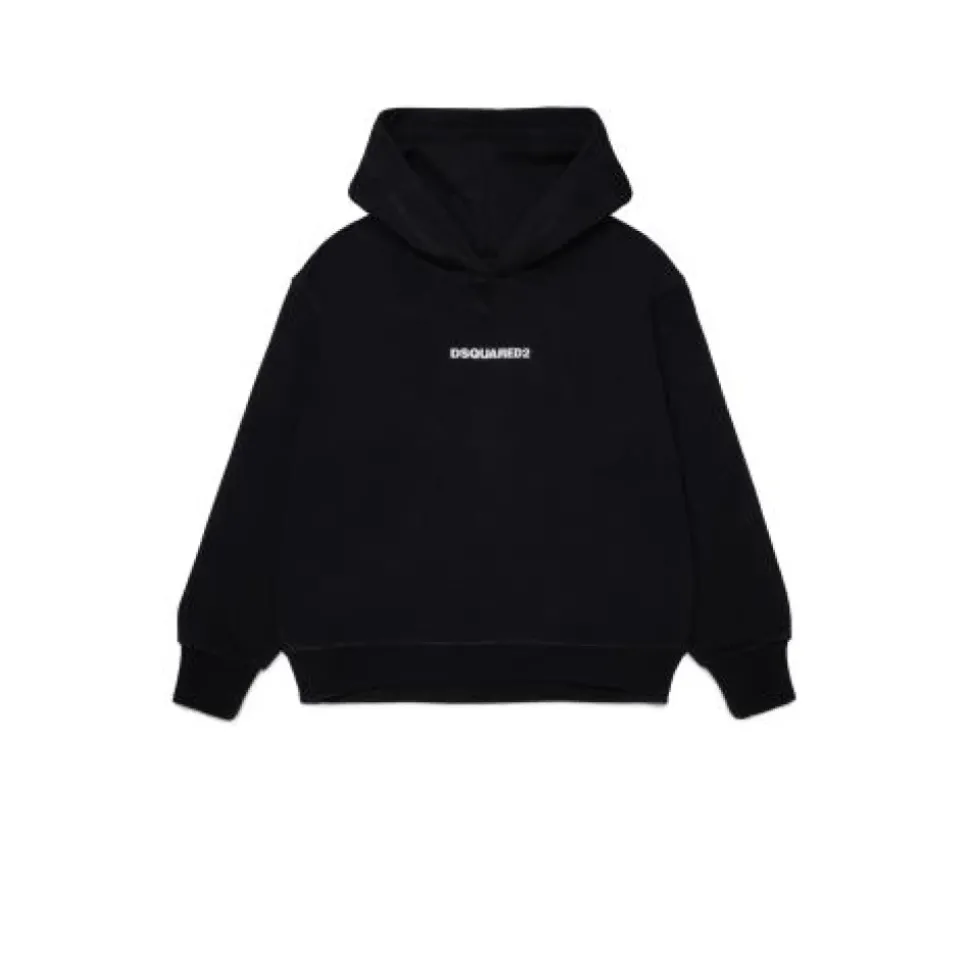 Sweat à capuche avec logo et poignets côtelés