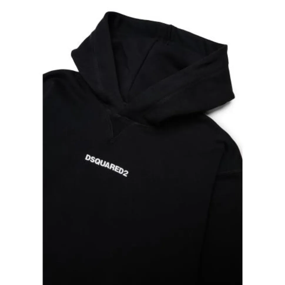 Sweat à capuche avec logo et poignets côtelés