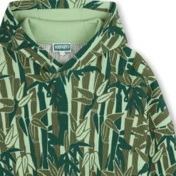 Sweatshirt à capuche imprimé bambou