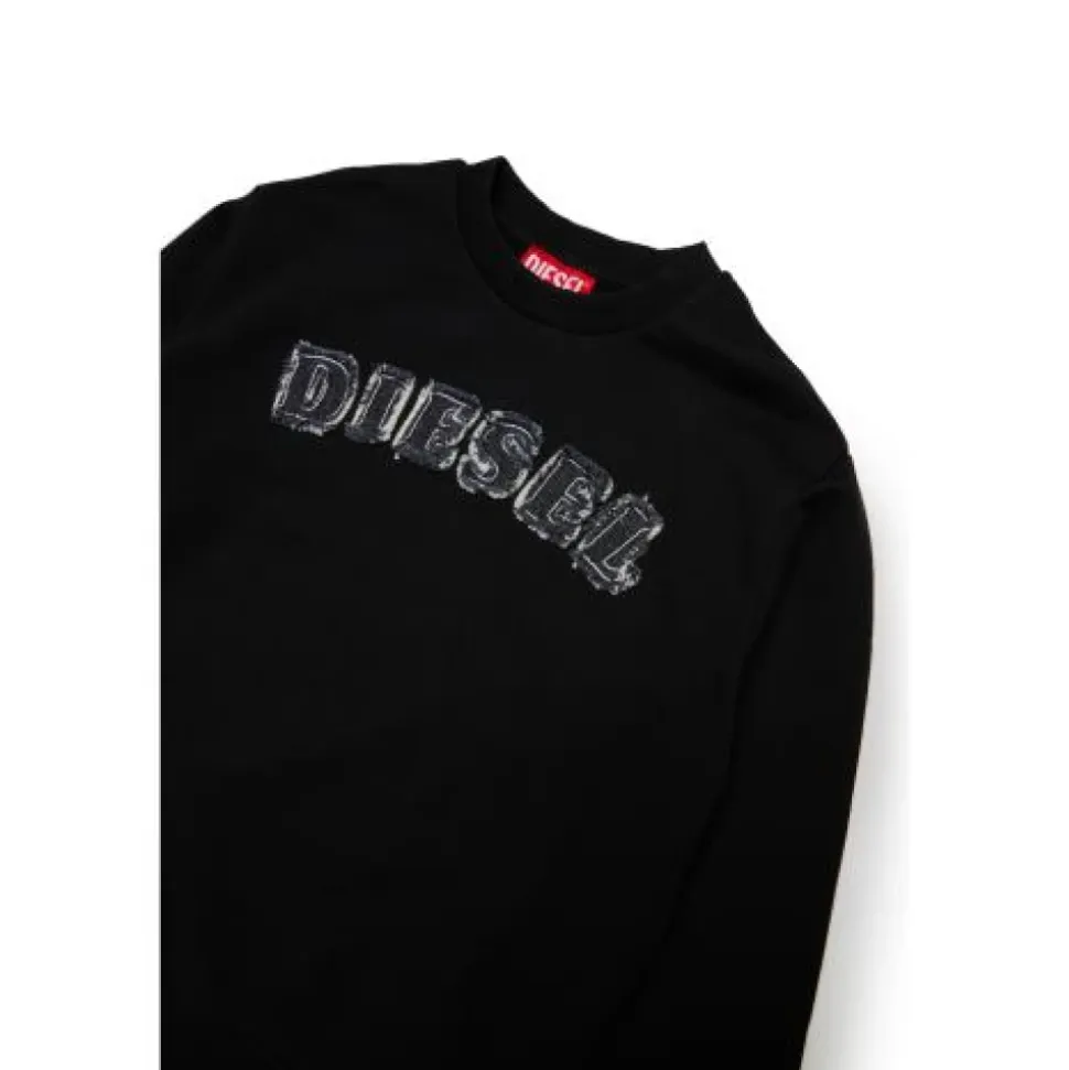 Sweatshirt à col rond avec logo et poignets élastiques