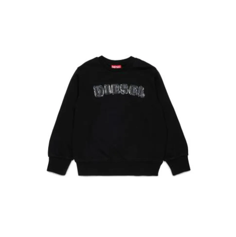 Sweatshirt à col rond avec logo et poignets élastiques