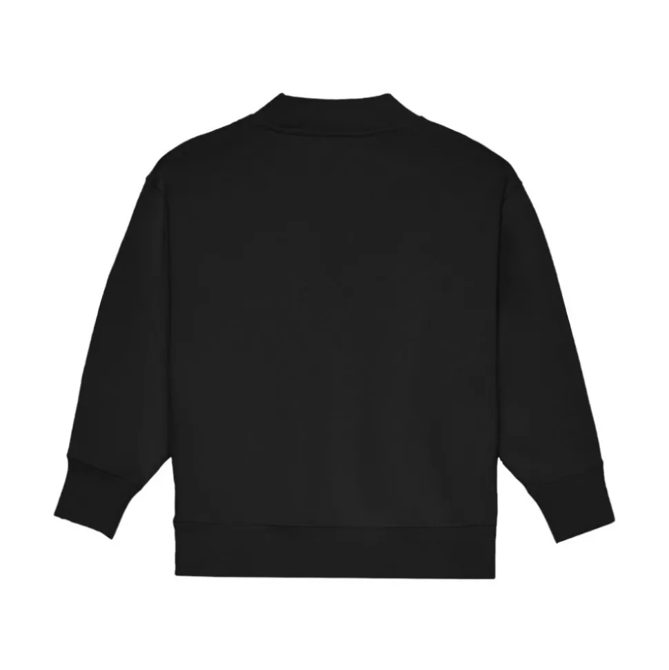 Sweatshirt à col rond avec logo sur le col brossé