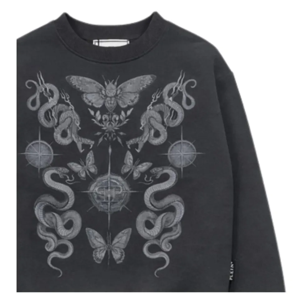 Sweatshirt à logo strass