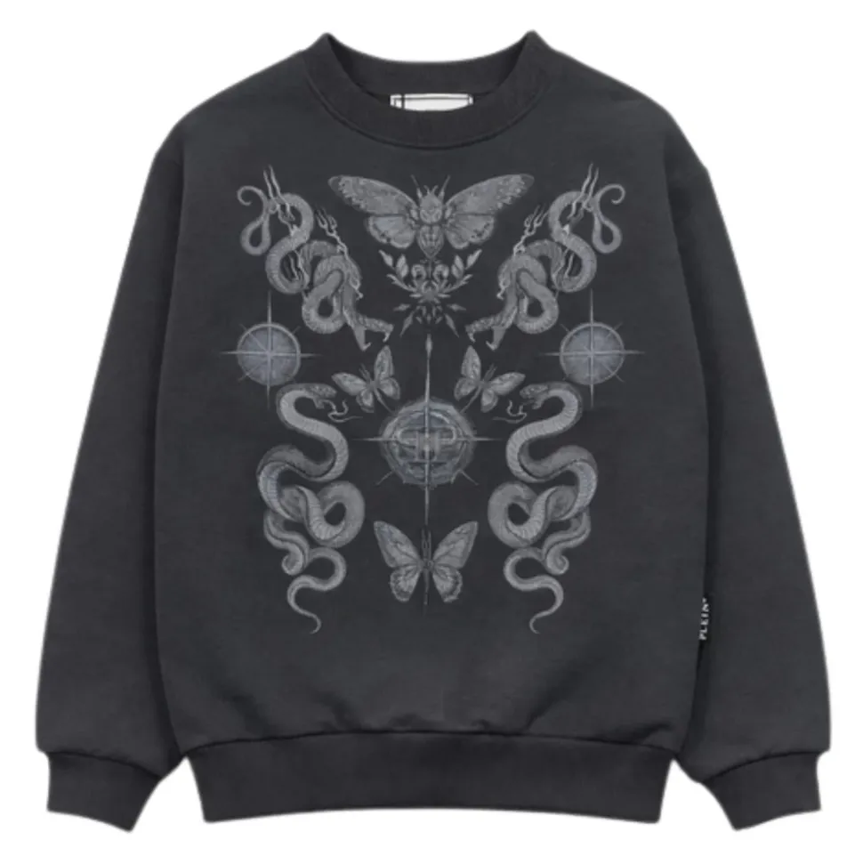 Sweatshirt à logo strass