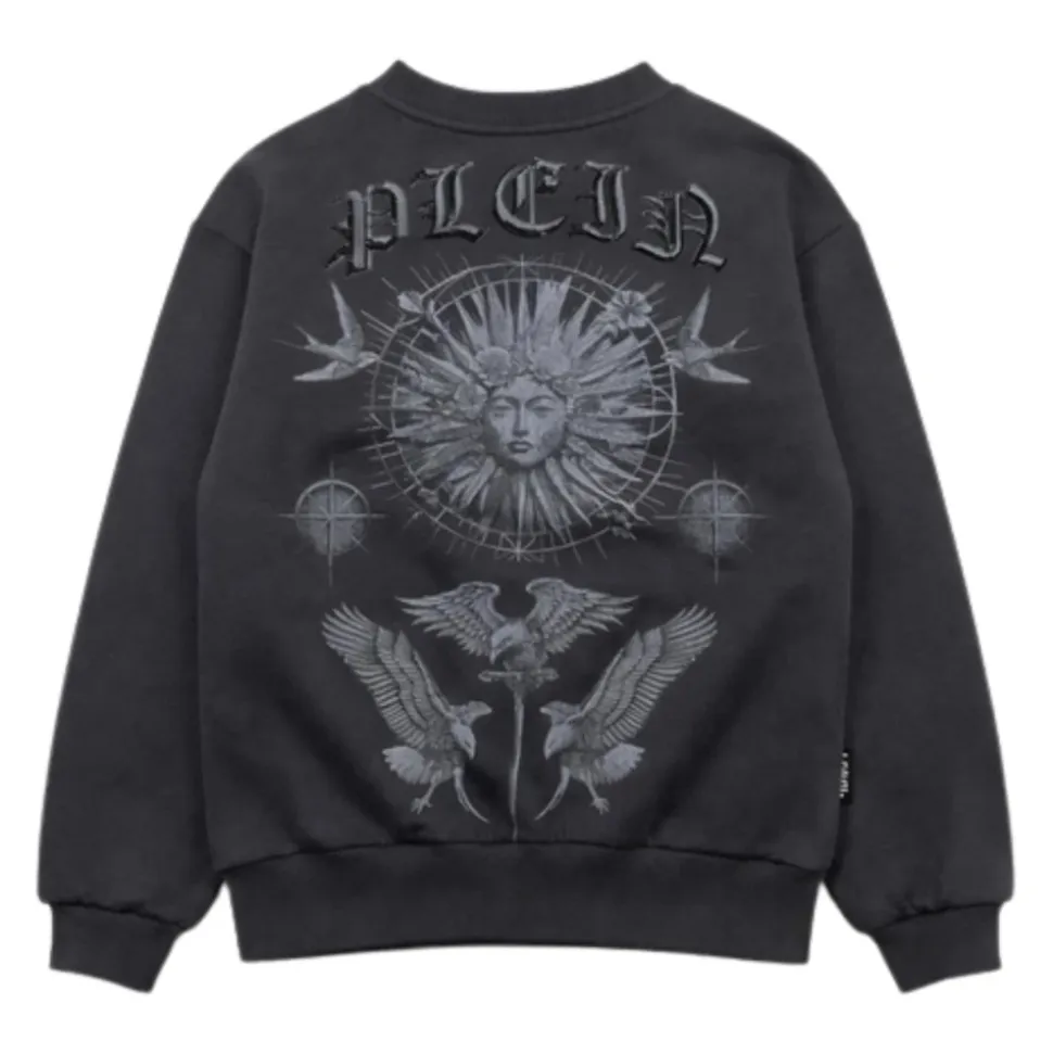 Sweatshirt à logo strass