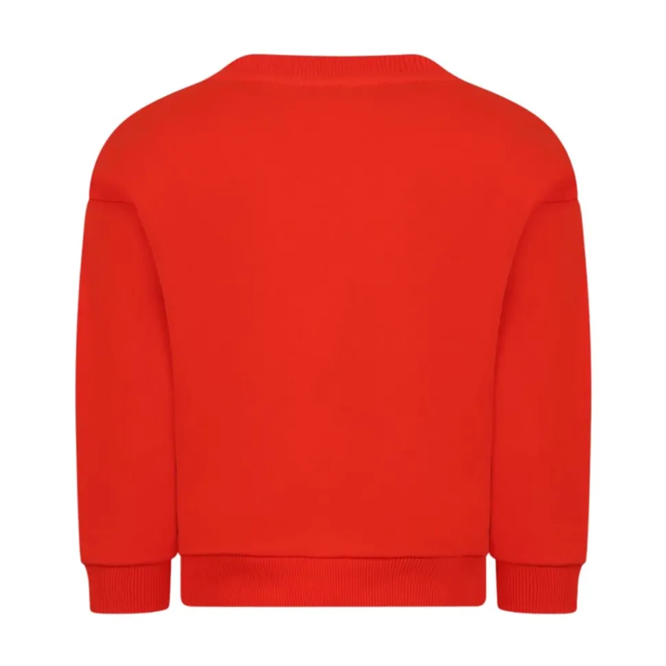 Sweat-shirt Rouge en Coton avec Tigre Porte-Bonheur