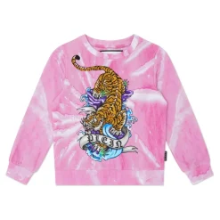 Sweat-shirt Tie-dye ML avec Tatouage de Cristaux