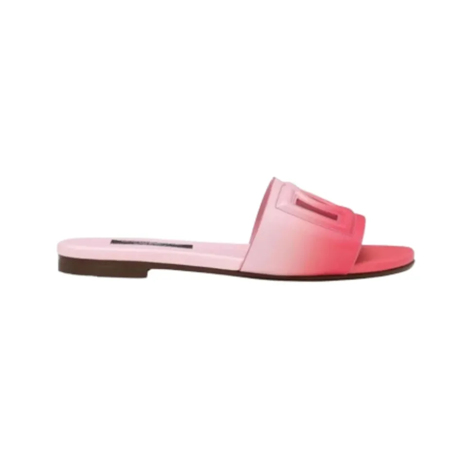 Tongs imprimées en cuir de veau