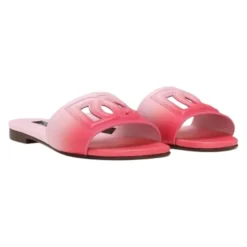 Tongs imprimées en cuir de veau