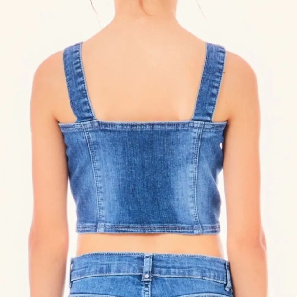 Top en jean sans manches