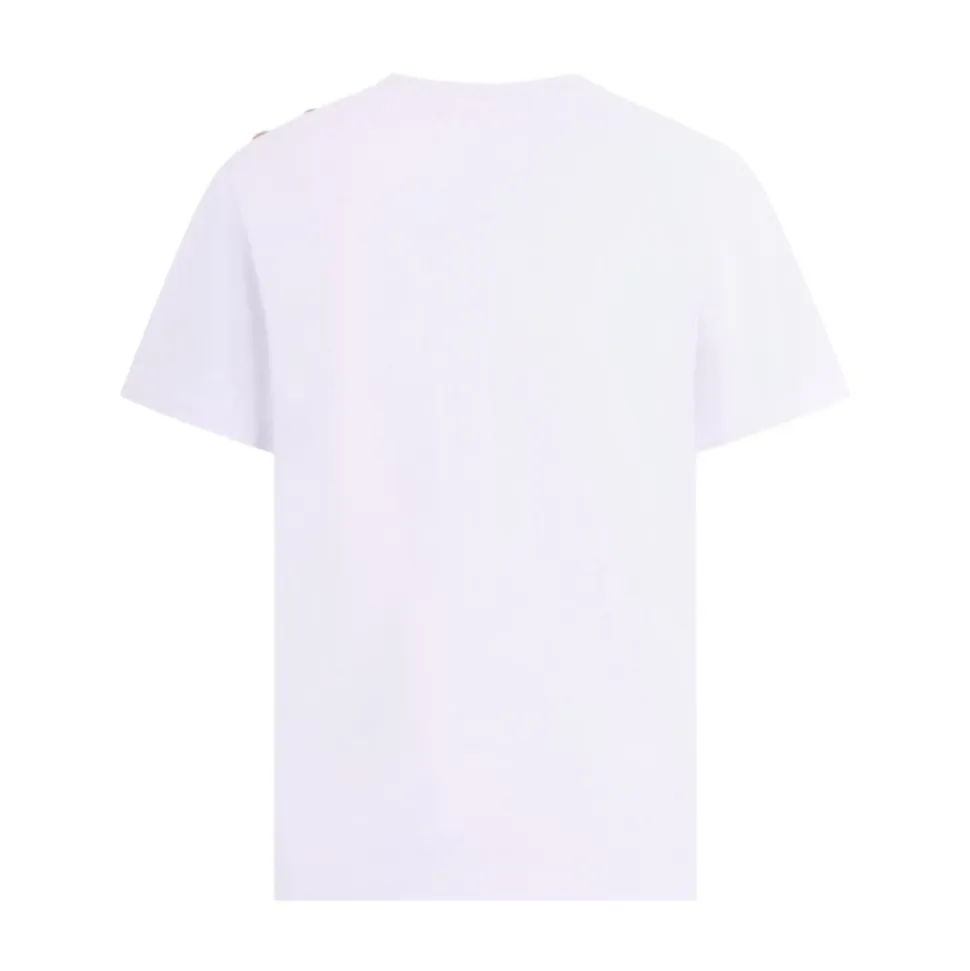 T-shirt avec Détail de Boutons et Logo