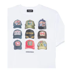 T-shirt avec imprimé casquette et logo