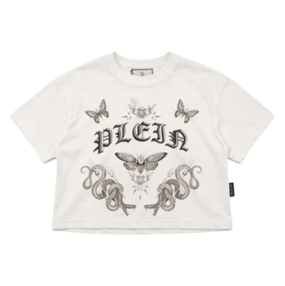 T-shirt court avec logo orné