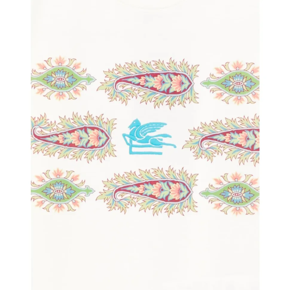 T-shirt en jersey de coton motif cachemire