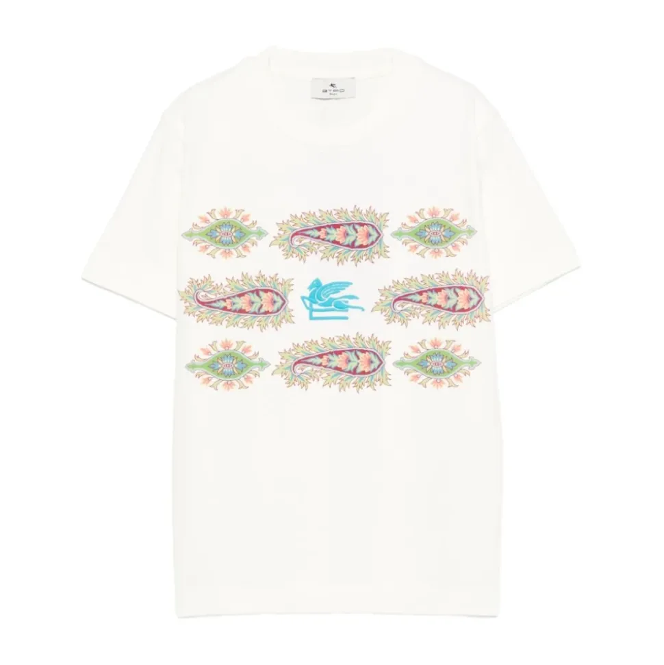 T-shirt en jersey de coton motif cachemire